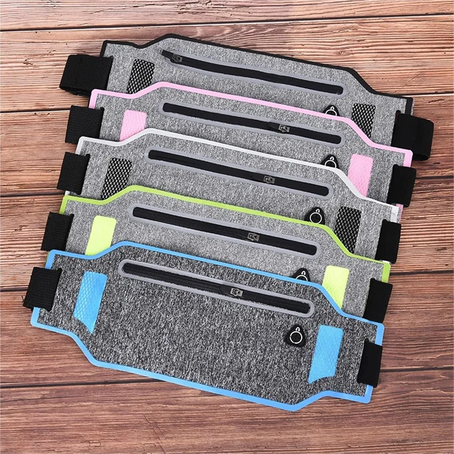 2PCS Ultra-thin Waist Pouch Wallet Belt Bags Fashion Running Sport Bum Bag Pack Travel Belly Waist Money Belt For Fitness and Running(Green)
