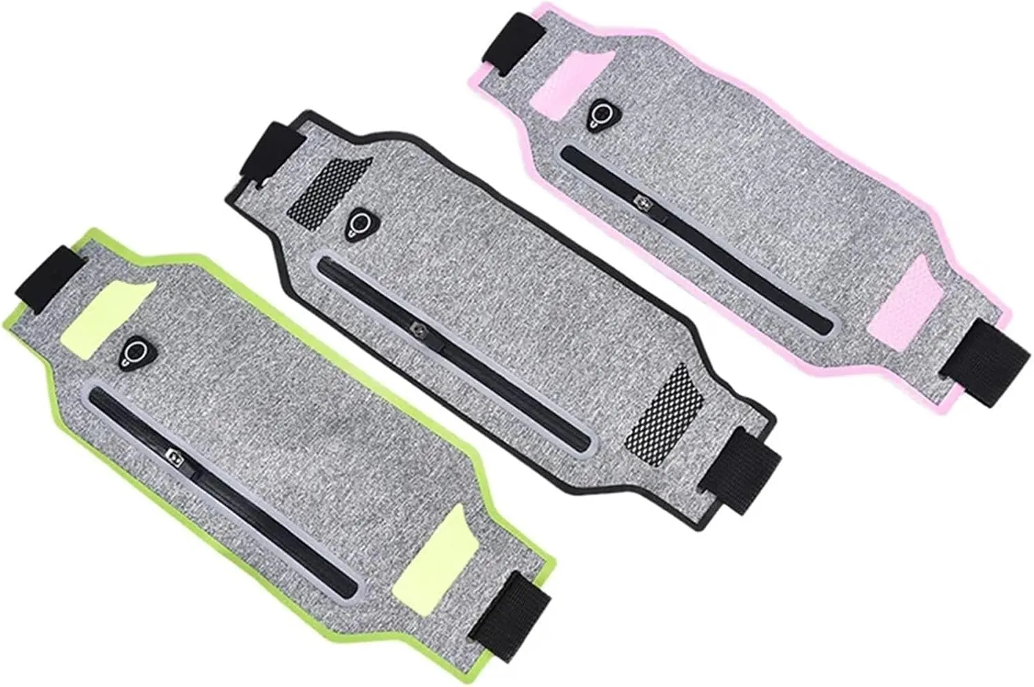 2PCS Ultra-thin Waist Pouch Wallet Belt Bags Fashion Running Sport Bum Bag Pack Travel Belly Waist Money Belt For Fitness and Running(Green)