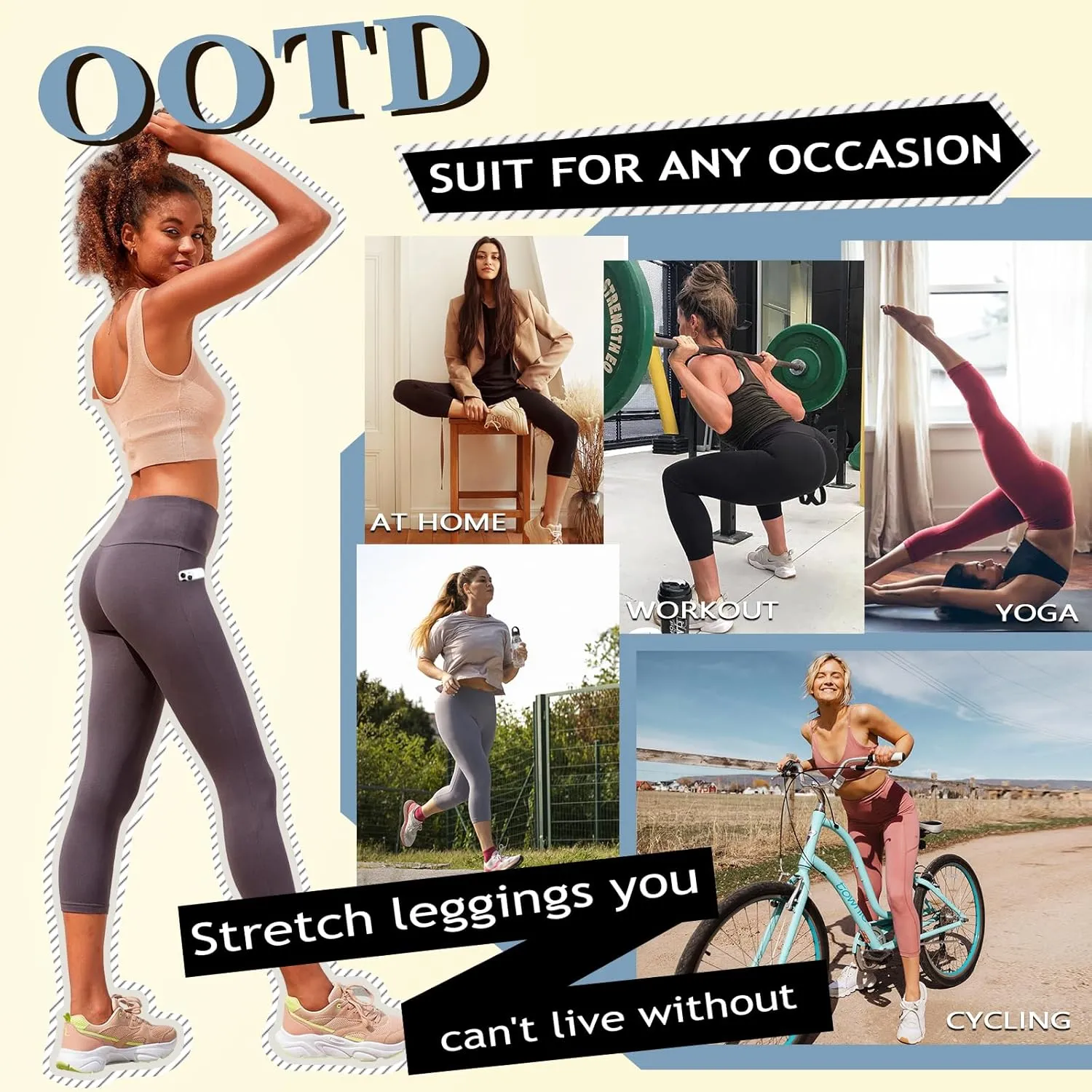 4 Pack Leggings for Women Butt Lift High Waisted Tummy Control Slimming Black No See-Thru Yoga Pants Workout Running