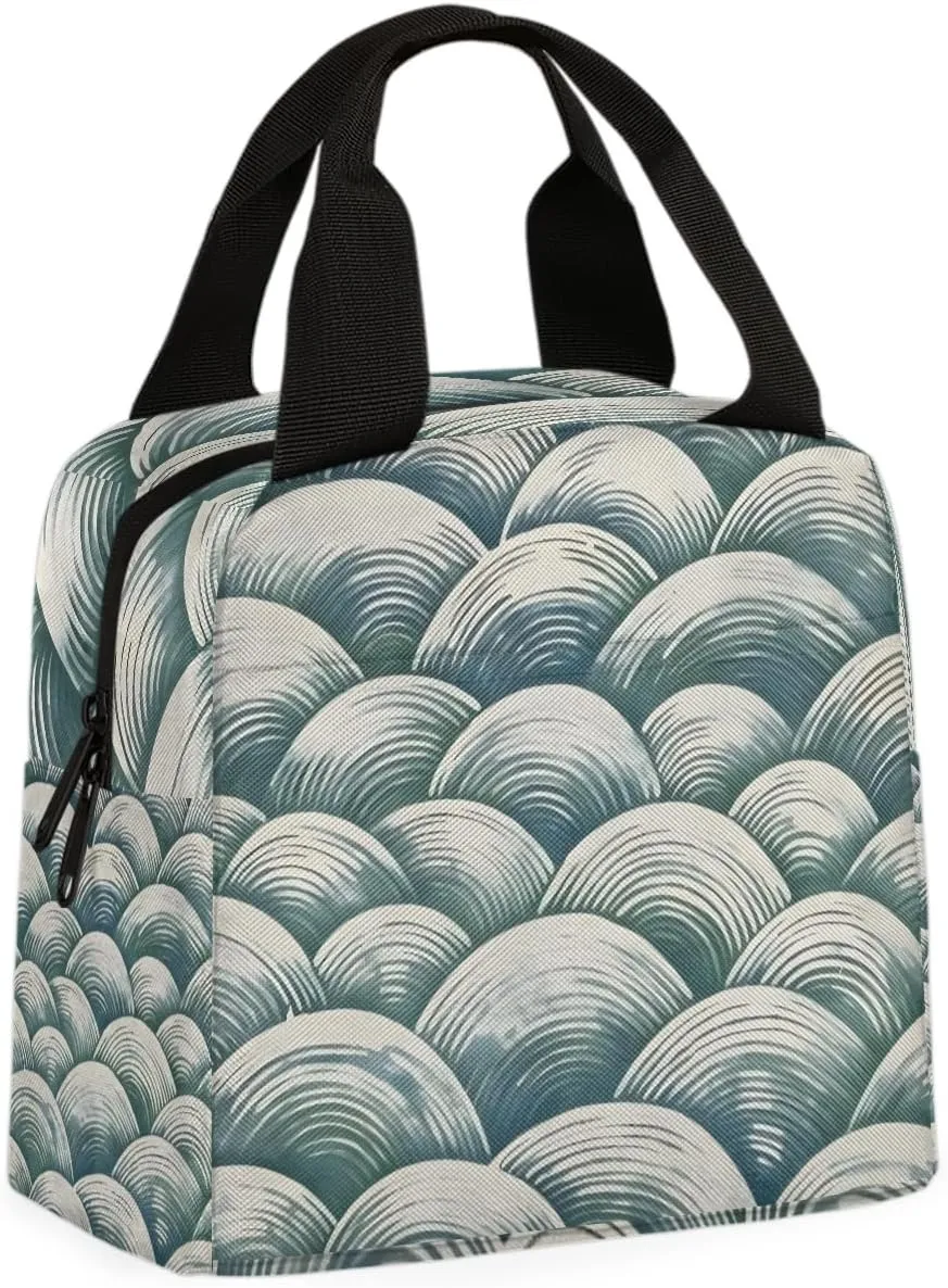 Abstract Retro Lunch Bag Abstract Art Tote Lunch Bag Reusable Lunch Box Leakproof Cooler Bag