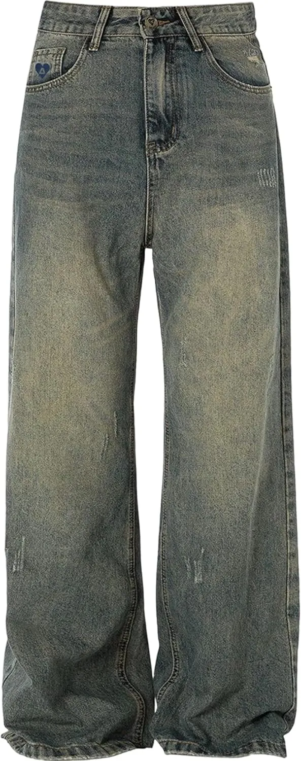 Aelfric Eden Women's Bootcut Vintage Wide Leg Jeans - High Waist Baggy Pants, Loose Denim