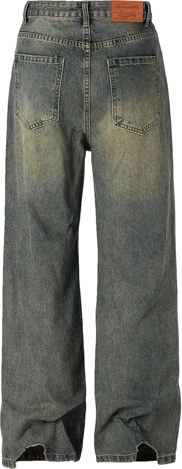 Aelfric Eden Women's Bootcut Vintage Wide Leg Jeans - High Waist Baggy Pants, Loose Denim