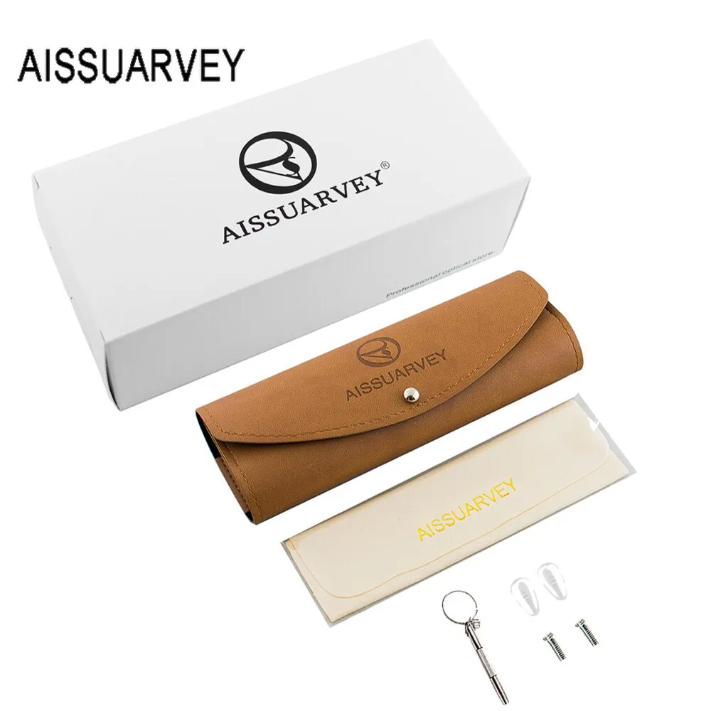 Aissuarvey Full Rim Round Acetate Alloy Horn Rim Frame Eyeglasses Unisex