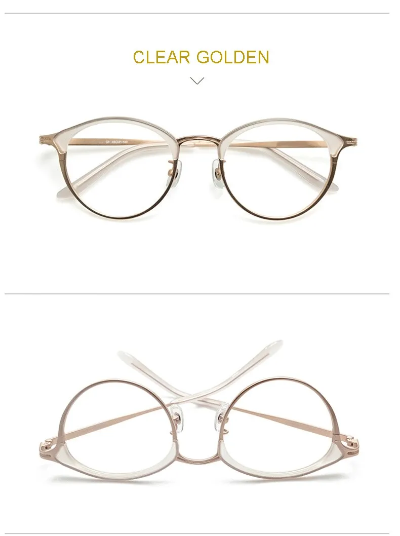Aissuarvey Full Rim Round Acetate Alloy Horn Rim Frame Eyeglasses Unisex