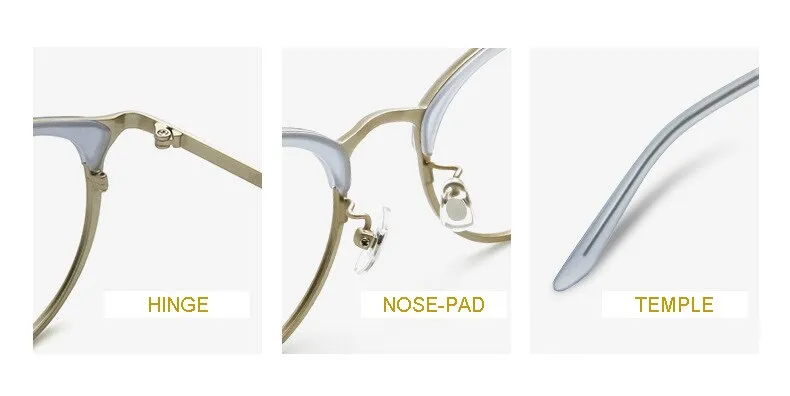 Aissuarvey Full Rim Round Acetate Alloy Horn Rim Frame Eyeglasses Unisex