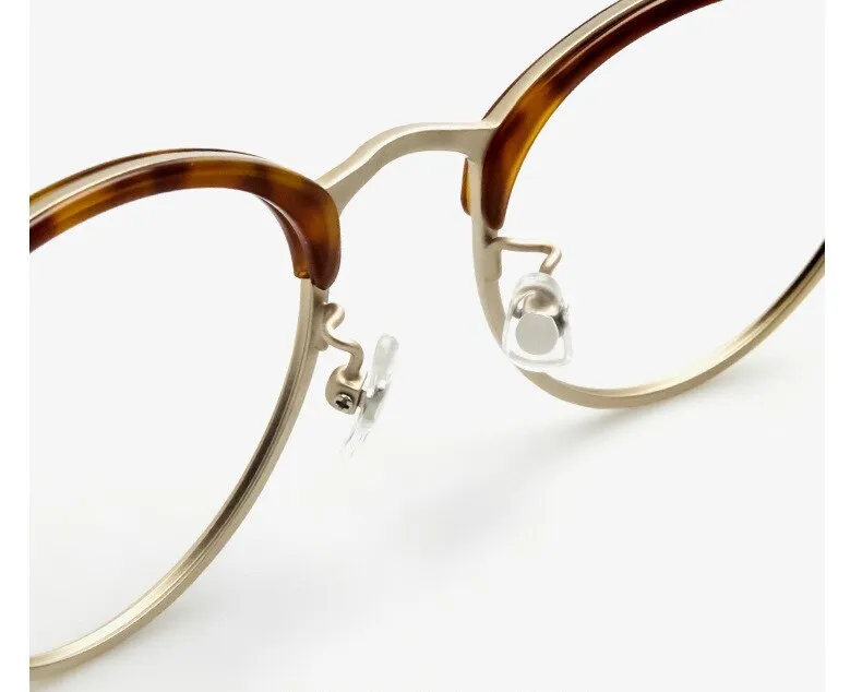 Aissuarvey Full Rim Round Acetate Alloy Horn Rim Frame Eyeglasses Unisex