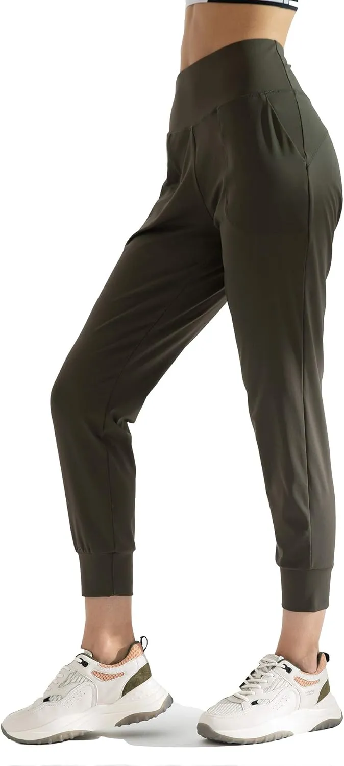 AJISAI Women's High Waisted Joggers with Pockets Yoga Pants for Running Lounge