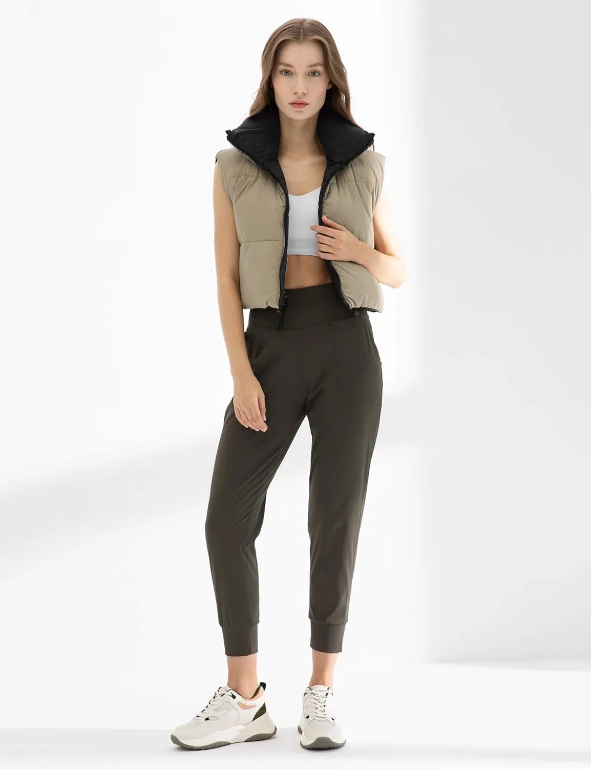 AJISAI Women's High Waisted Joggers with Pockets Yoga Pants for Running Lounge