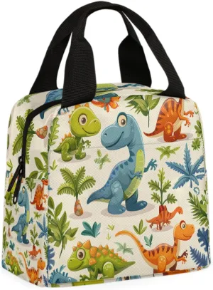 Animal Dinosaurs Lunch Bag Colorful Dinosaurs Tote Lunch Bag Reusable Lunch Box Leakproof Cooler Bag