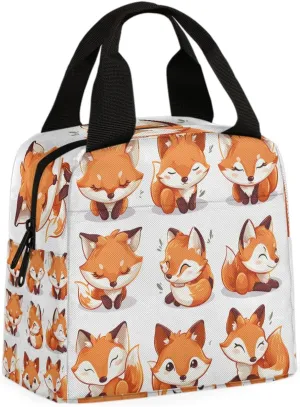Animal Foxs Lunch Bag Nursery Fox Tote Lunch Bag Reusable Lunch Box Leakproof Cooler Bag