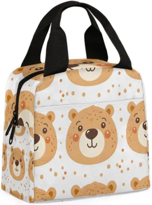 Animals Bears Lunch Bag Country Bear Tote Lunch Bag Reusable Lunch Box Leakproof Cooler Bag