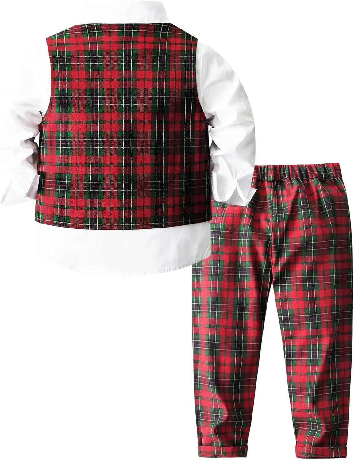 ARTMINE Toddler Boy Clothes Suit Gentleman Wedding Outfits, Formal Dress Shirt Bowtie Vest Pants