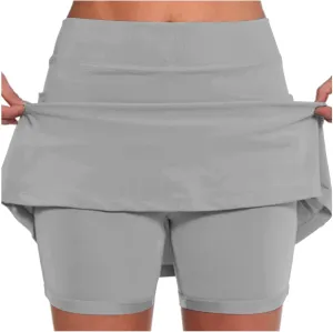 Athletic Skorts for Women with Pockets Tummy Control High Waist Yoga Shorts Casual Tennis Mini Short Skirts