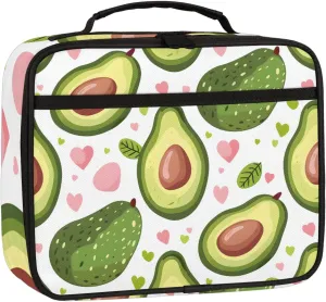 Avocado Square Lunch Bag Avocado Love Square Tote Lunch Bag Reusable Lunch Box Leakproof Cooler Bag