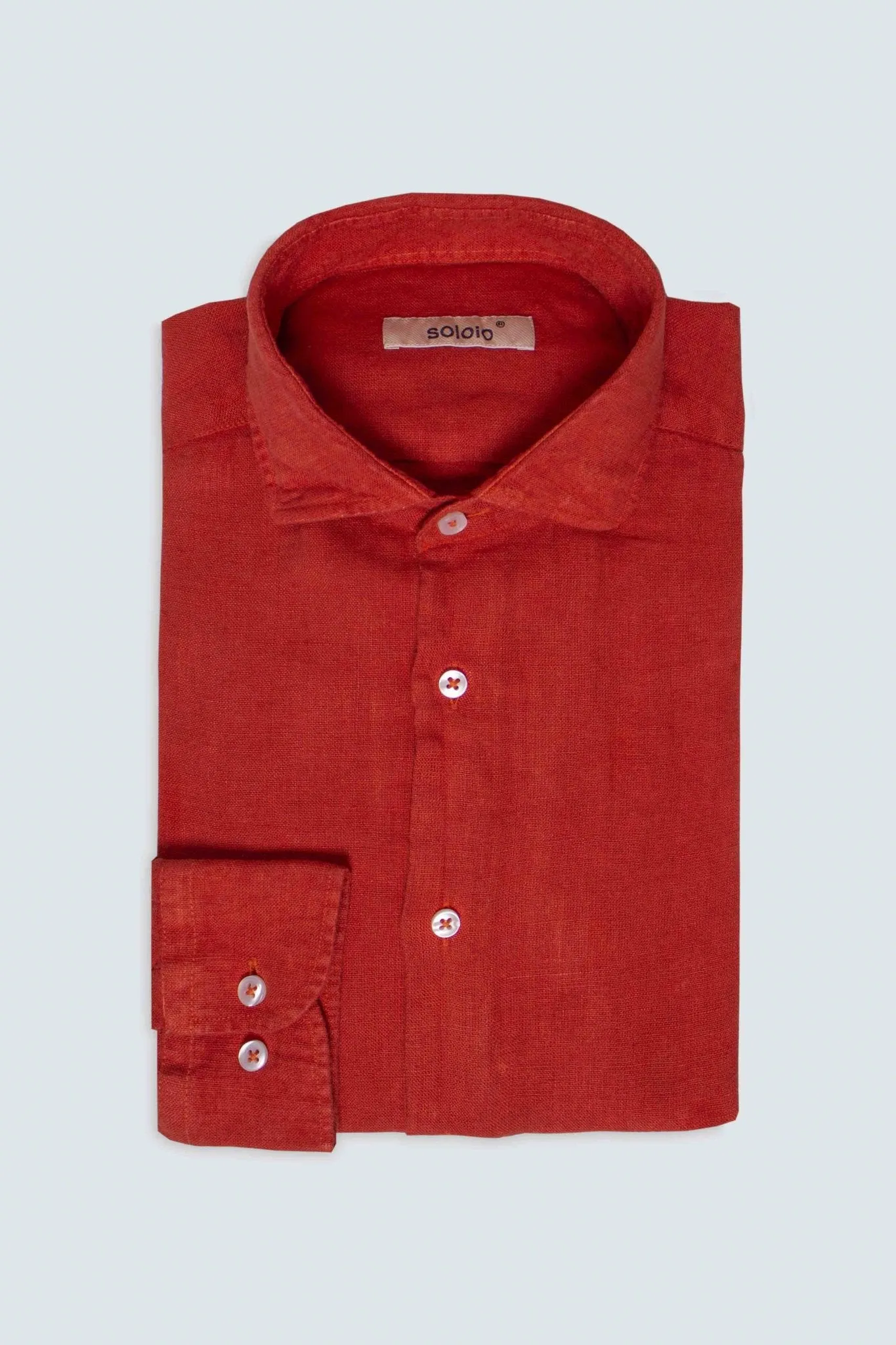 basic linen shirt brick