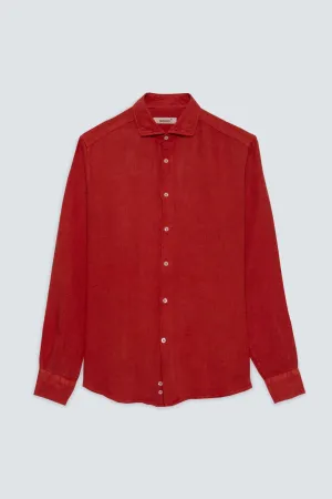 basic linen shirt brick