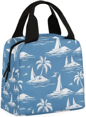 Beach Retro Lunch Bag Beach Tote Lunch Bag Reusable Lunch Box Leakproof Cooler Bag