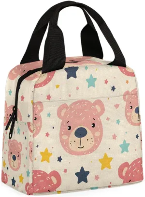 Bear Color Lunch Bag Colorful Bear Tote Lunch Bag Reusable Lunch Box Leakproof Cooler Bag