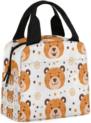 Bears Funny Lunch Bag Animals Bear Tote Lunch Bag Reusable Lunch Box Leakproof Cooler Bag