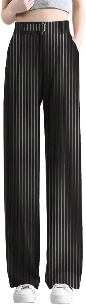 Betusline Women's Wide Leg Pants Business Casual Straight Office Trousers for Women, X-Small-3X-Large
