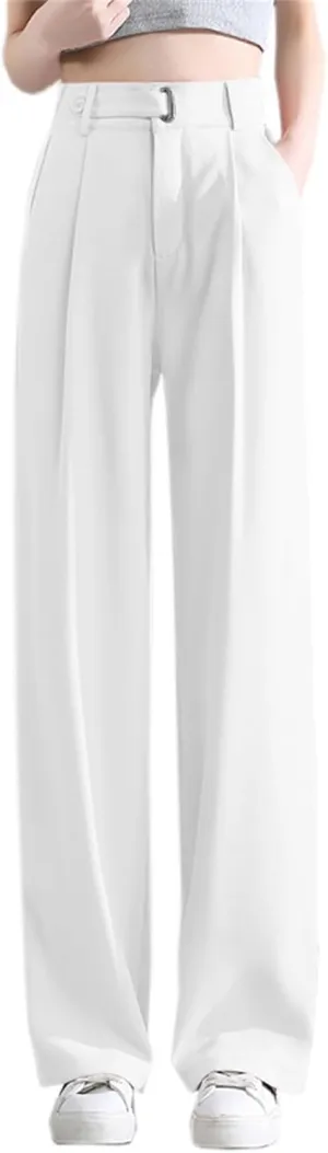 Betusline Women's Wide Leg Pants Business Casual Straight Office Trousers for Women, X-Small-3X-Large