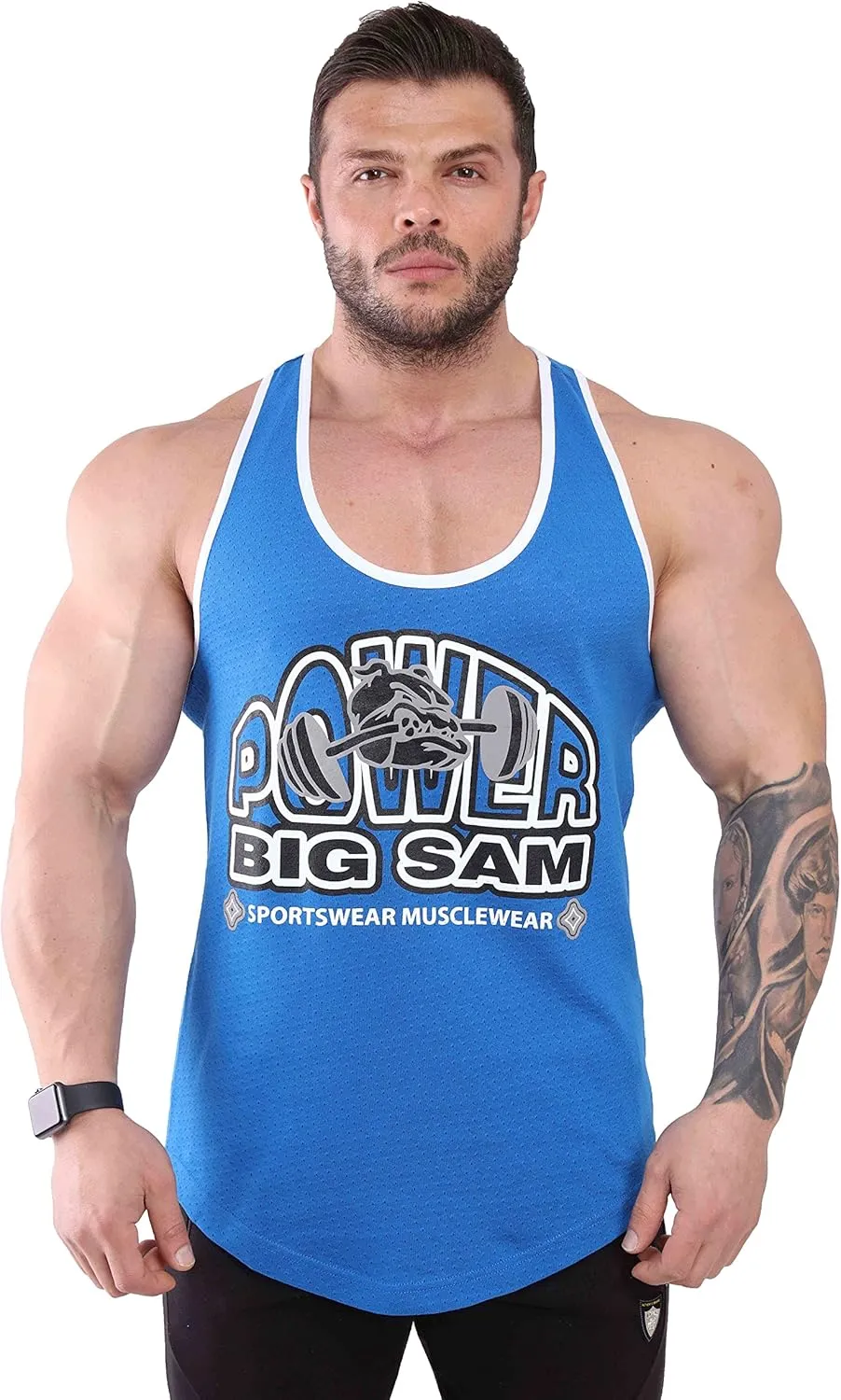 BIG SAM SPORTSWEAR COMPANY Men's Gym Tank Top Bodybuilding, Fitness Workout Y-Back Sleeveless Muscle Cotton T-Shirt