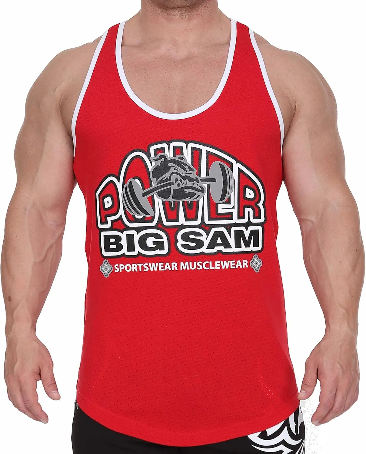 BIG SAM SPORTSWEAR COMPANY Men's Gym Tank Top Bodybuilding, Fitness Workout Y-Back Sleeveless Muscle Cotton T-Shirt