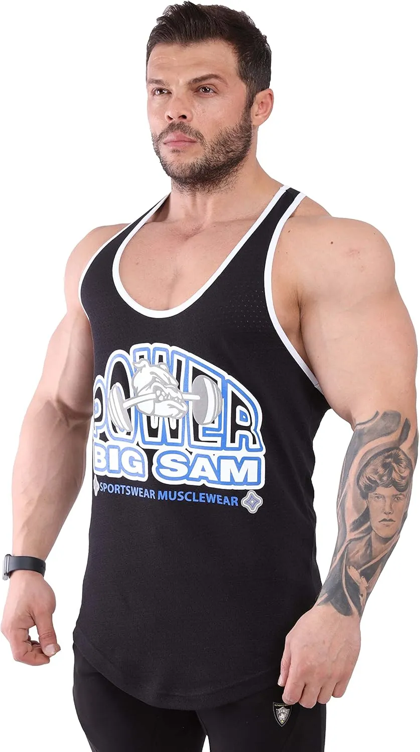 BIG SAM SPORTSWEAR COMPANY Men's Gym Tank Top Bodybuilding, Fitness Workout Y-Back Sleeveless Muscle Cotton T-Shirt