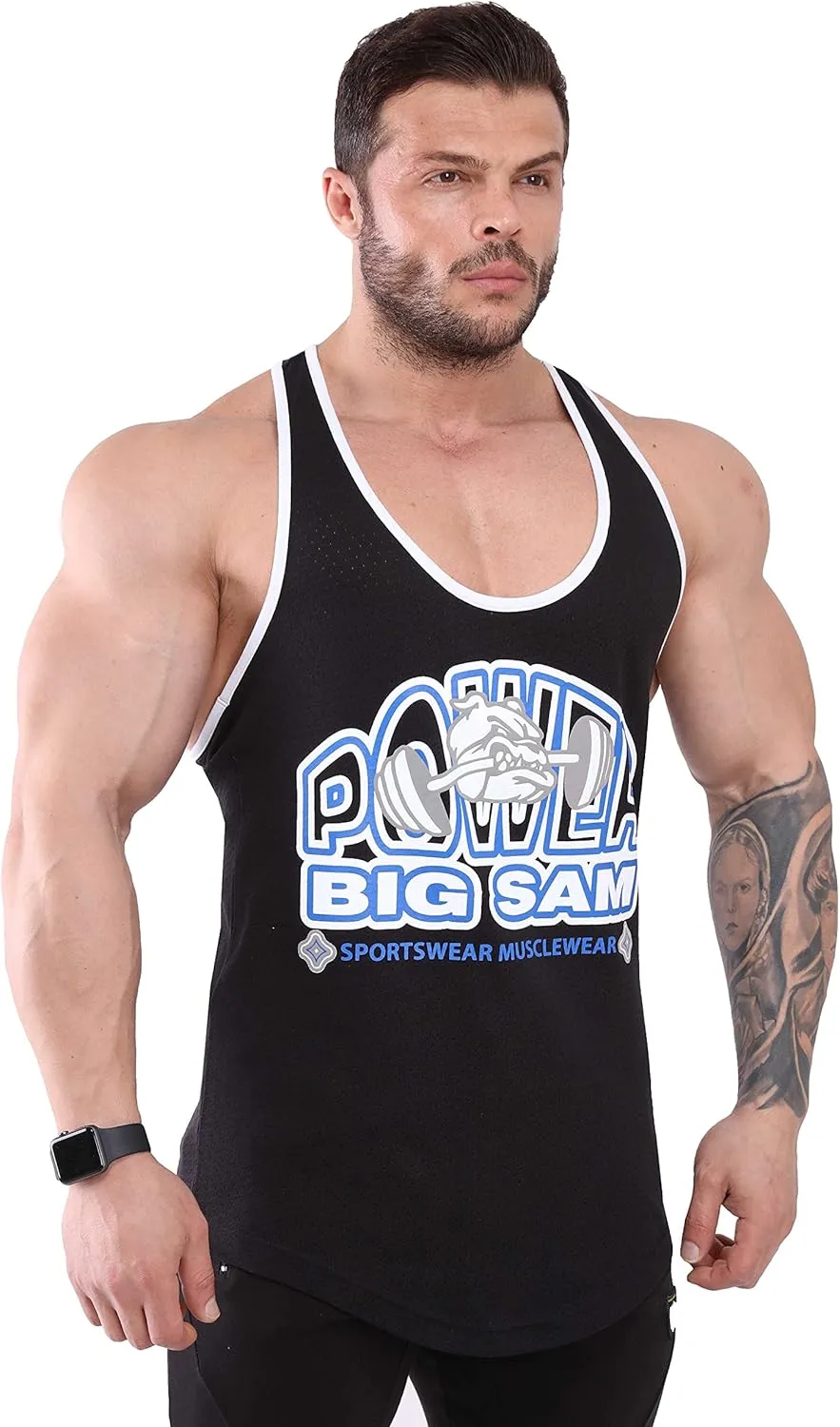 BIG SAM SPORTSWEAR COMPANY Men's Gym Tank Top Bodybuilding, Fitness Workout Y-Back Sleeveless Muscle Cotton T-Shirt
