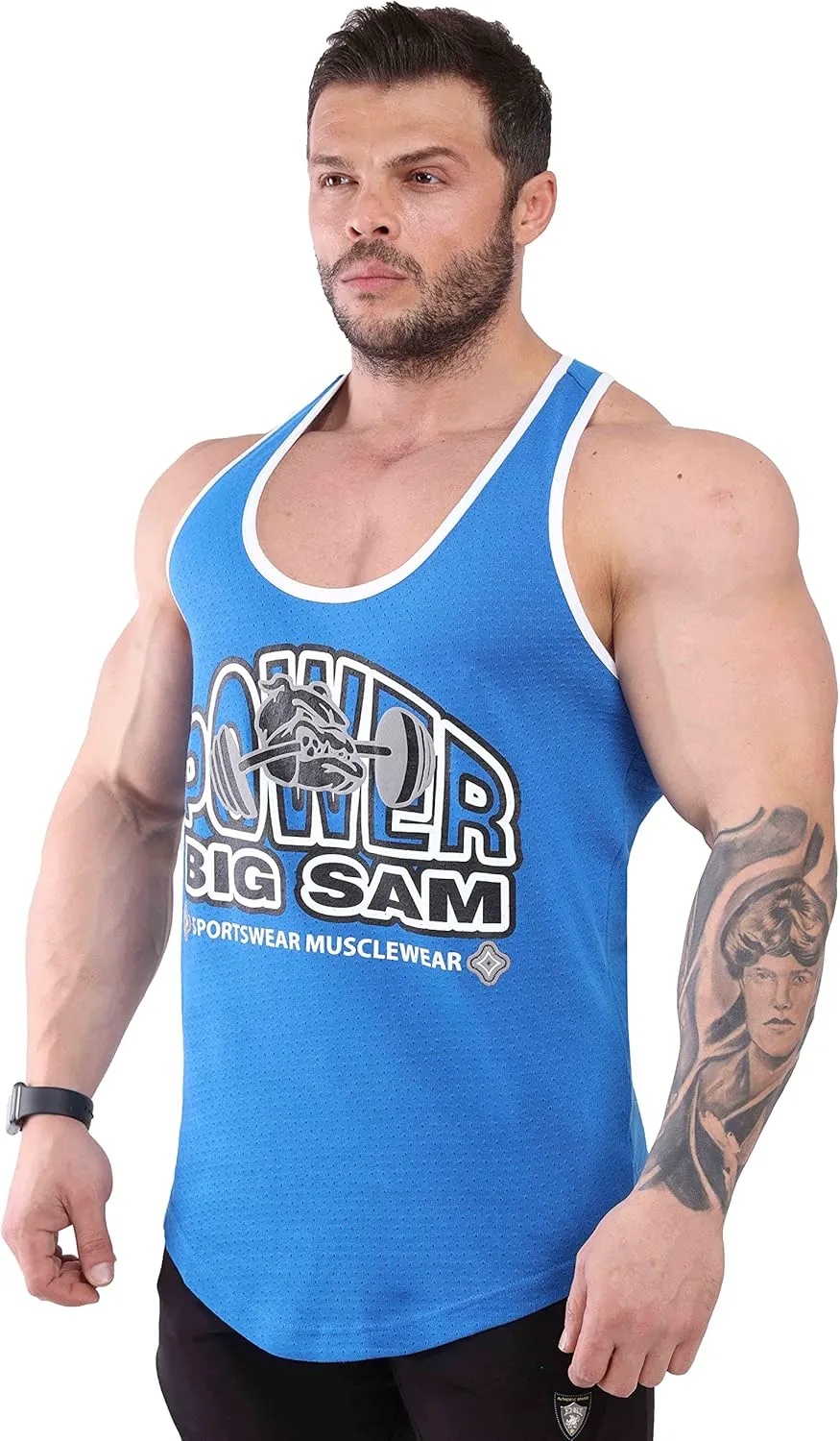 BIG SAM SPORTSWEAR COMPANY Men's Gym Tank Top Bodybuilding, Fitness Workout Y-Back Sleeveless Muscle Cotton T-Shirt