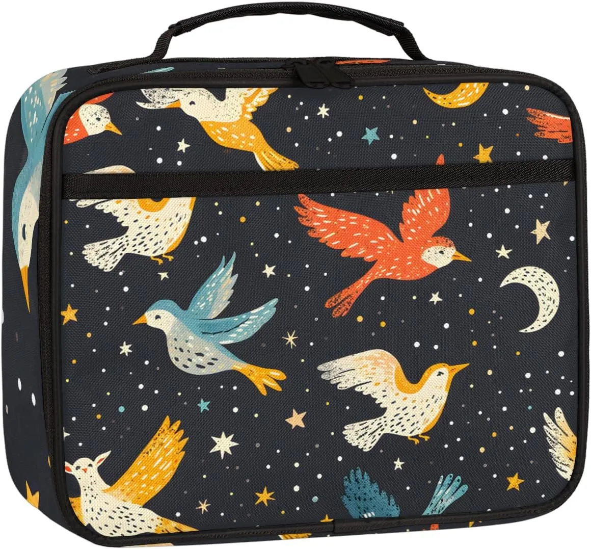 Birds Square Lunch Bag Birds Square Tote Lunch Bag Reusable Lunch Box Leakproof Cooler Bag