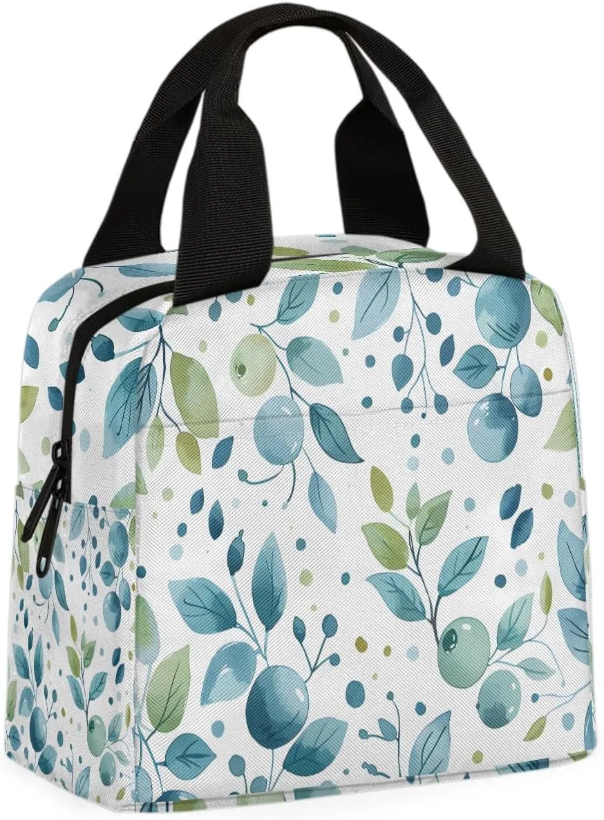 Blueberries Fruits Lunch Bag Fruit Blueberries Tote Lunch Bag Reusable Lunch Box Leakproof Cooler Bag