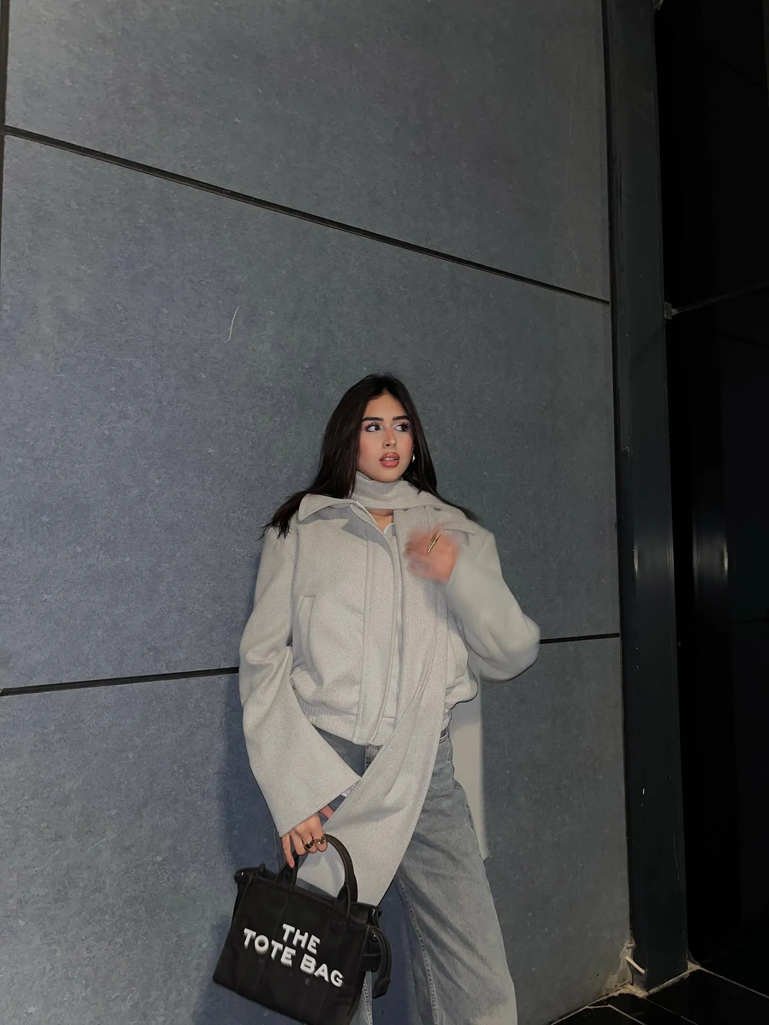 Bomber Wool Jacket with Scarf - Leocansa