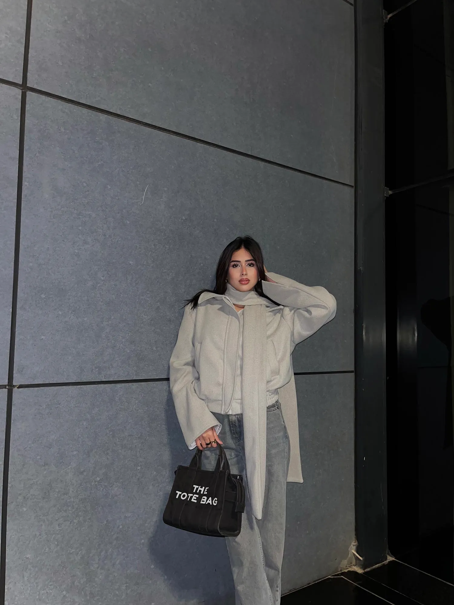 Bomber Wool Jacket with Scarf - Leocansa