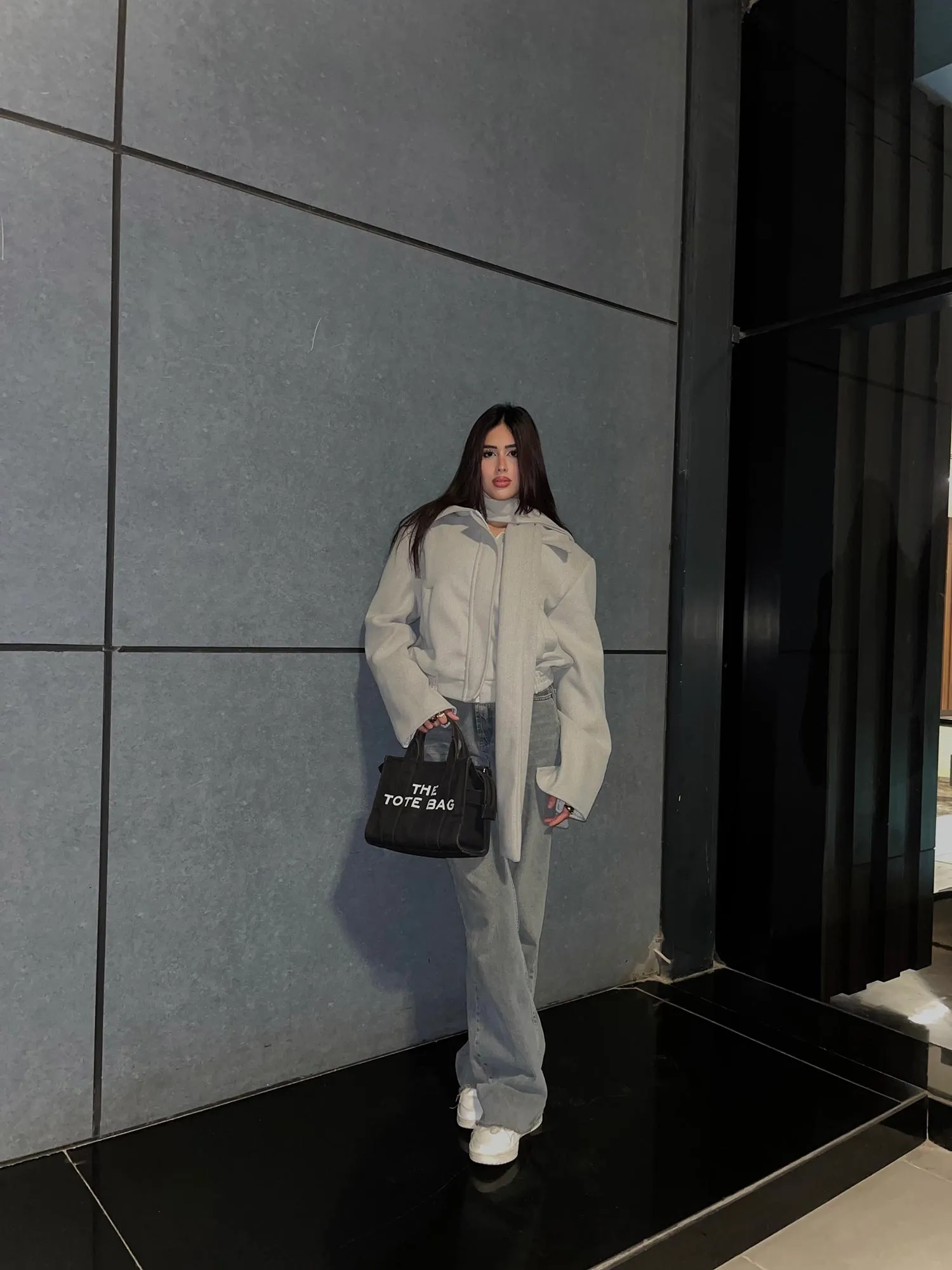 Bomber Wool Jacket with Scarf - Leocansa