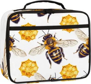 Bumble Bee Square Lunch Bag Bee Square Tote Lunch Bag Reusable Lunch Box Leakproof Cooler Bag