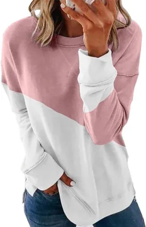 Bunanphy Womens Long Sleeve Crew Neck Oversized Loose Casual Hoodies Pullover Sweatshirt