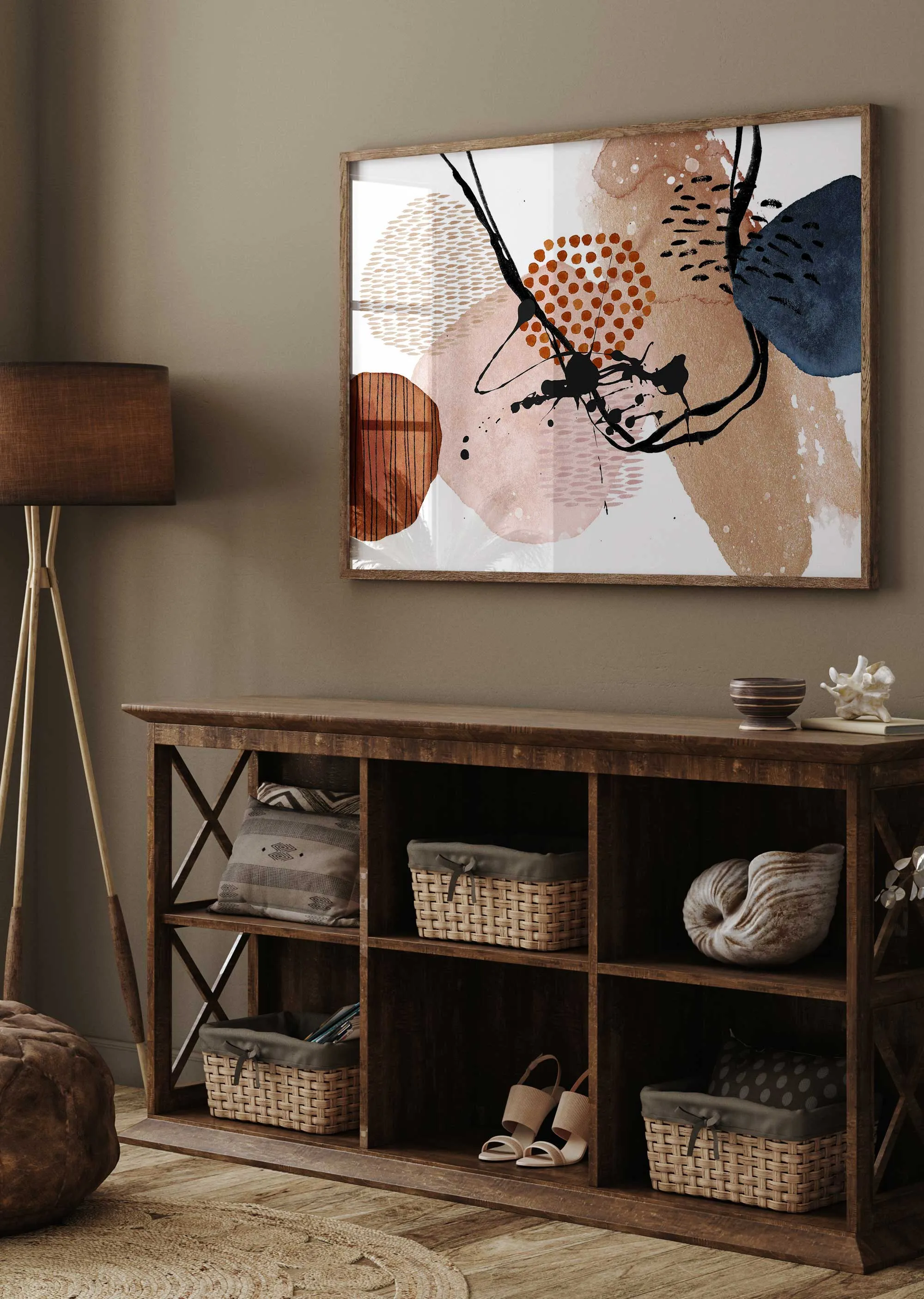 Burnt Orange Abstract Wall Art Print (1)