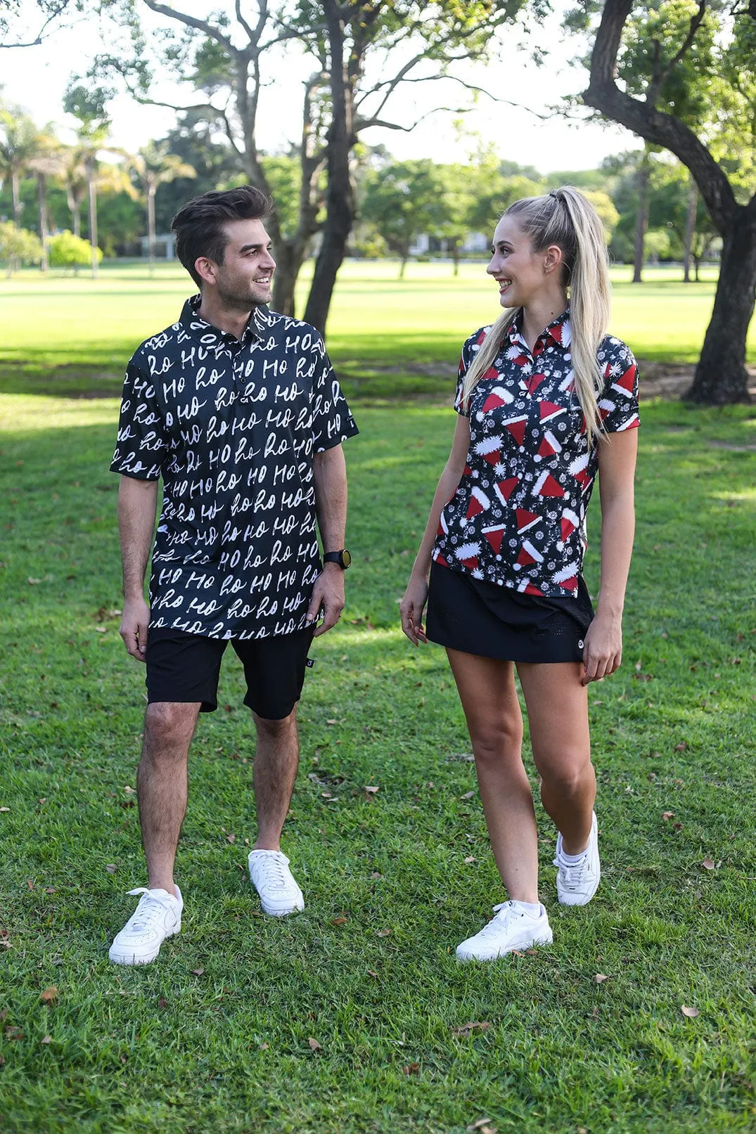 CA Ladies Funky Golf Shirt | Santa's Hat