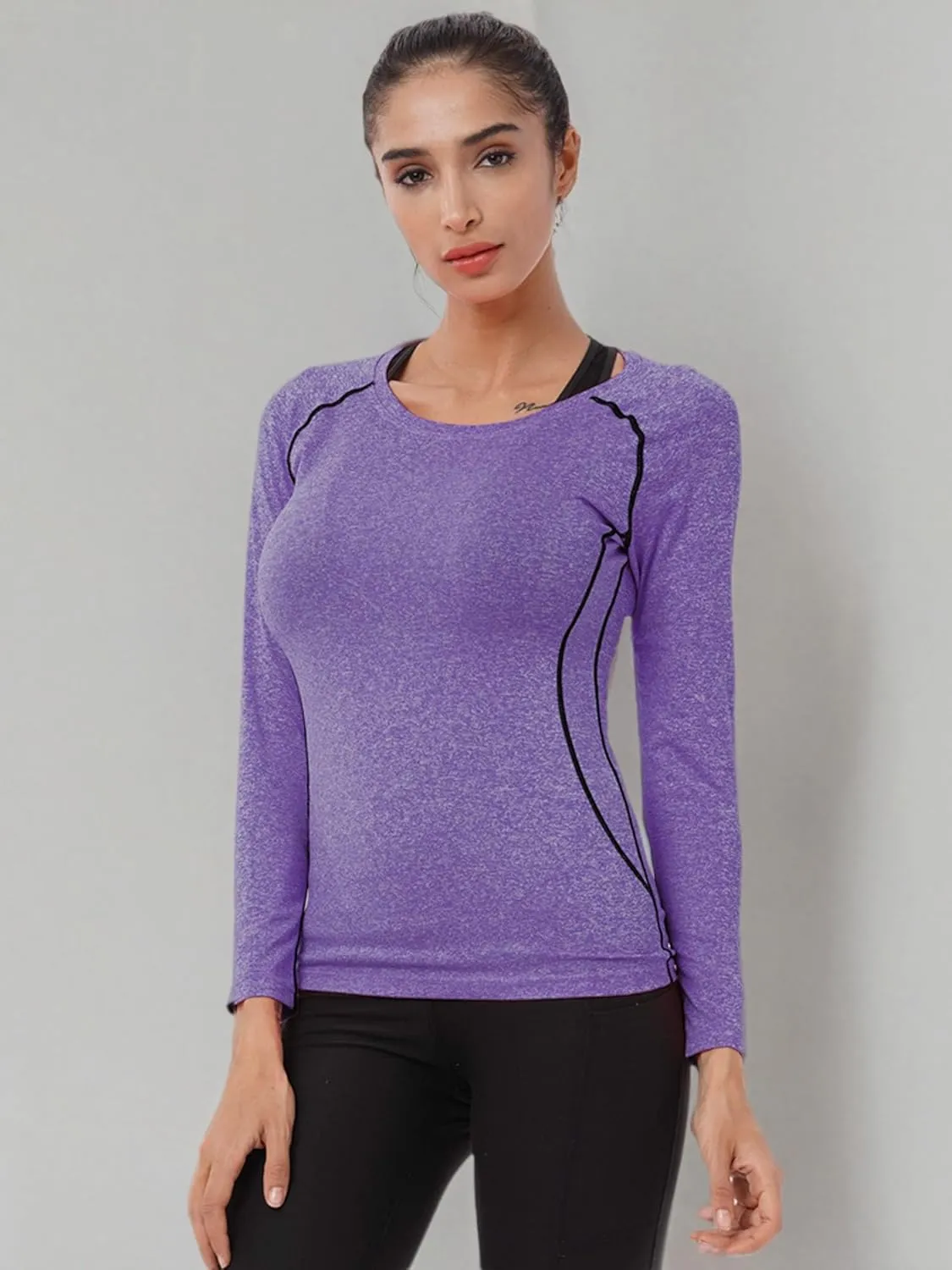 CADMUS 1 or 3 Pack Workout Long Sleeve Shirts for Women Dry Fit Compression Running Top