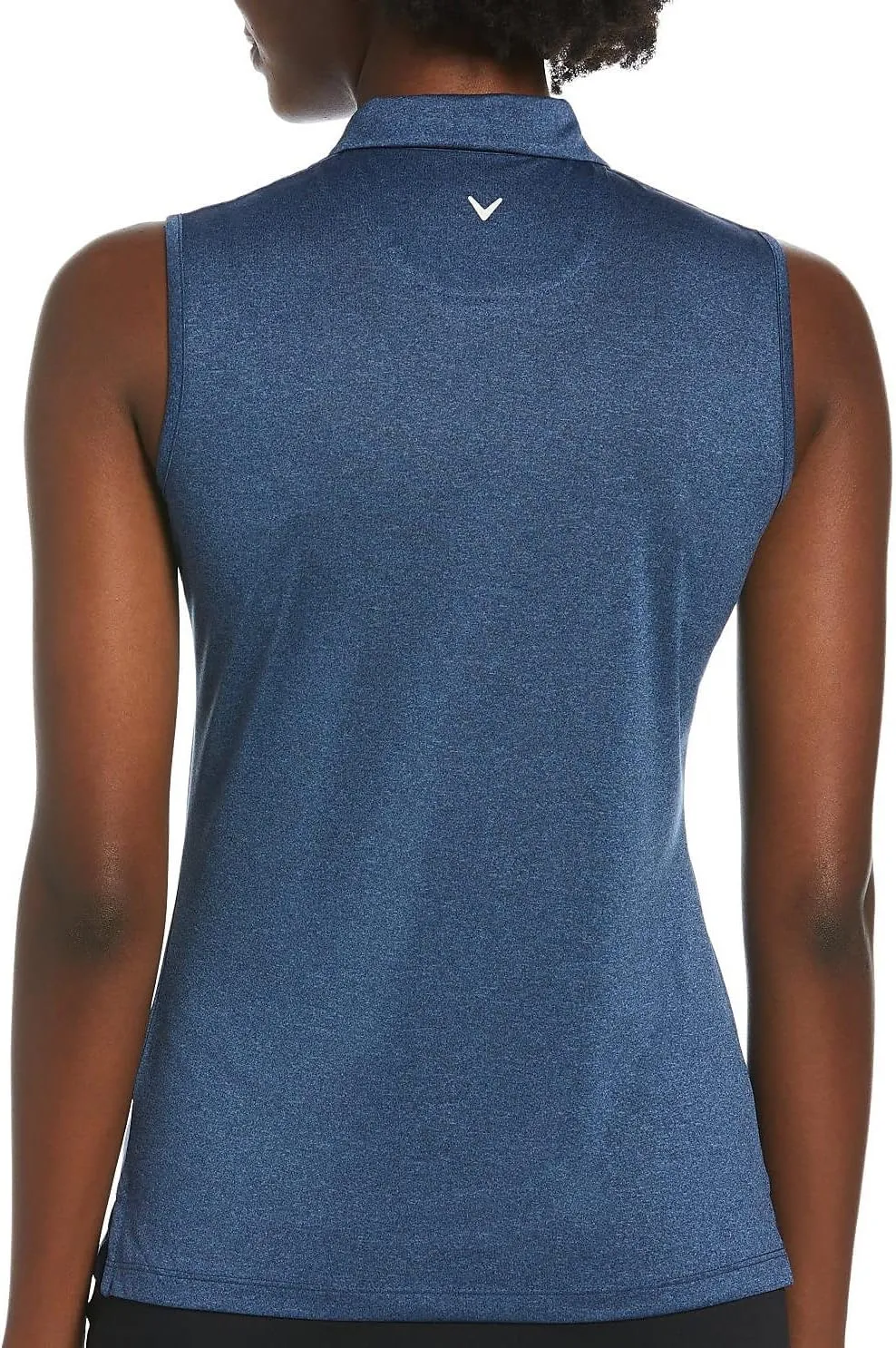 Callaway Women's Quarter Zip Heather Sleeveless Golf Polo