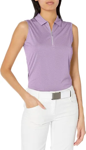 Callaway Women's Quarter Zip Heather Sleeveless Golf Polo