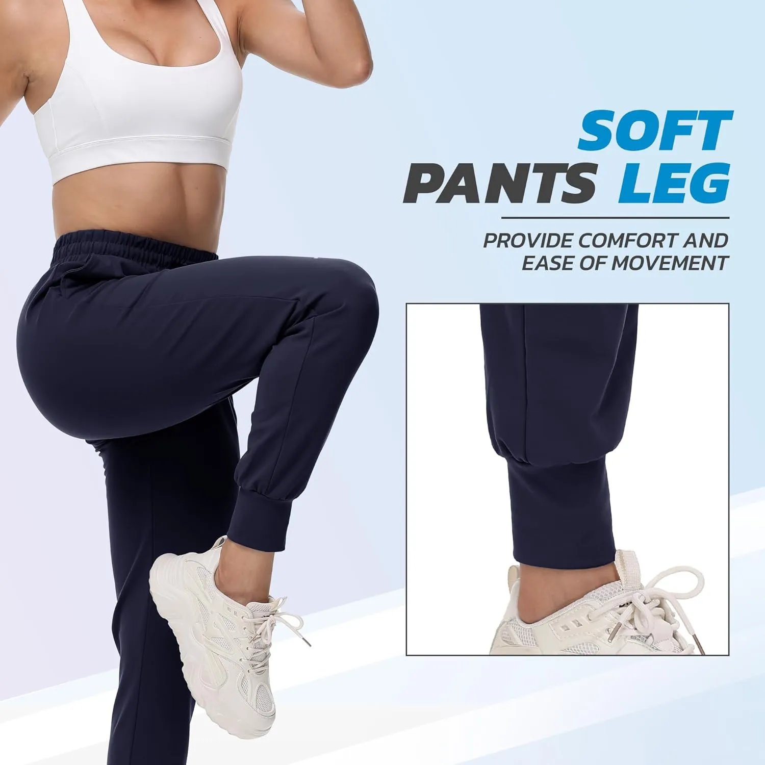 CAMPSNAIL 4 Pack Joggers for Women - Sweatpants with Pockets Lightweight Comfy Yoga Pants for Workout Travel Lounge