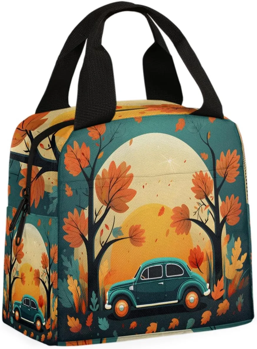 Car Sun Tree Lunch Bag Cartoon Car Tote Lunch Bag Reusable Lunch Box Leakproof Cooler Bag