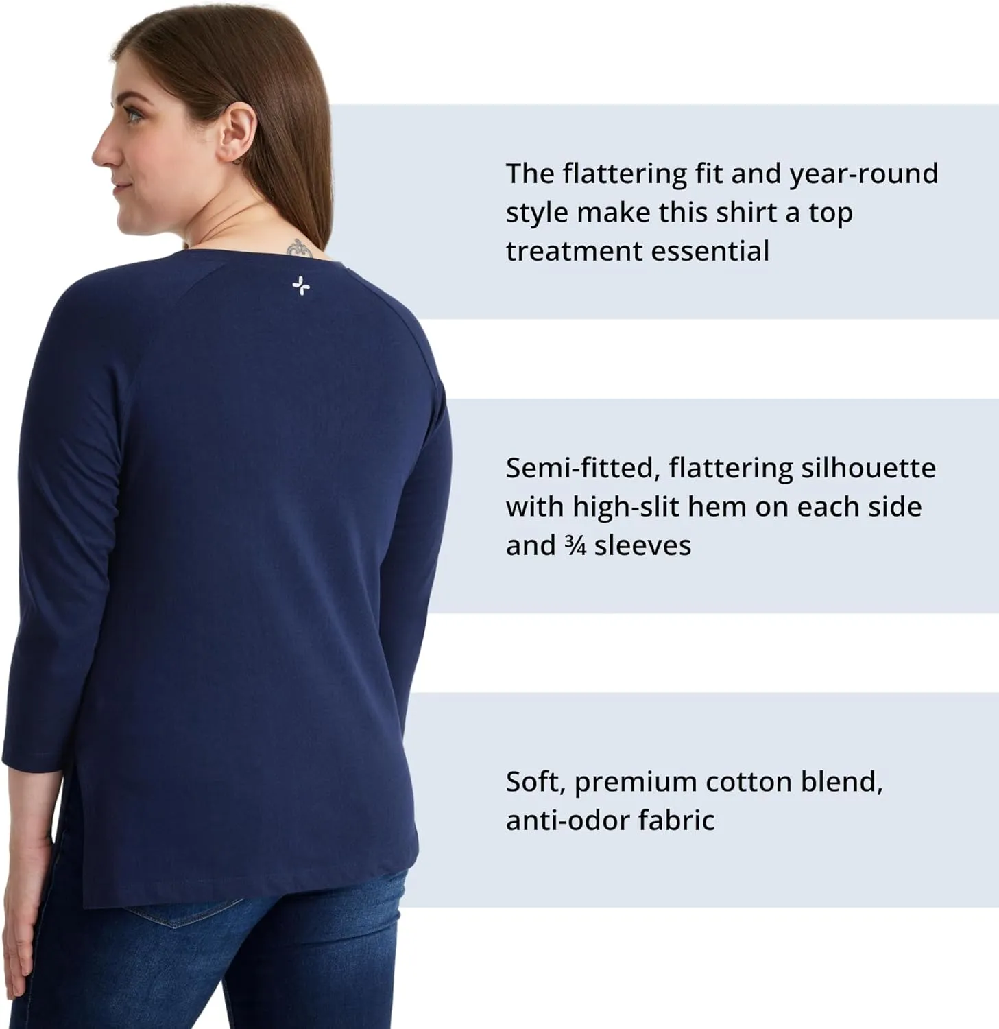 Care Wear Womens Long-Sleeve Chest Port Access Shirt  Womens Long-Sleeve Shirt with Port Access for Central Line