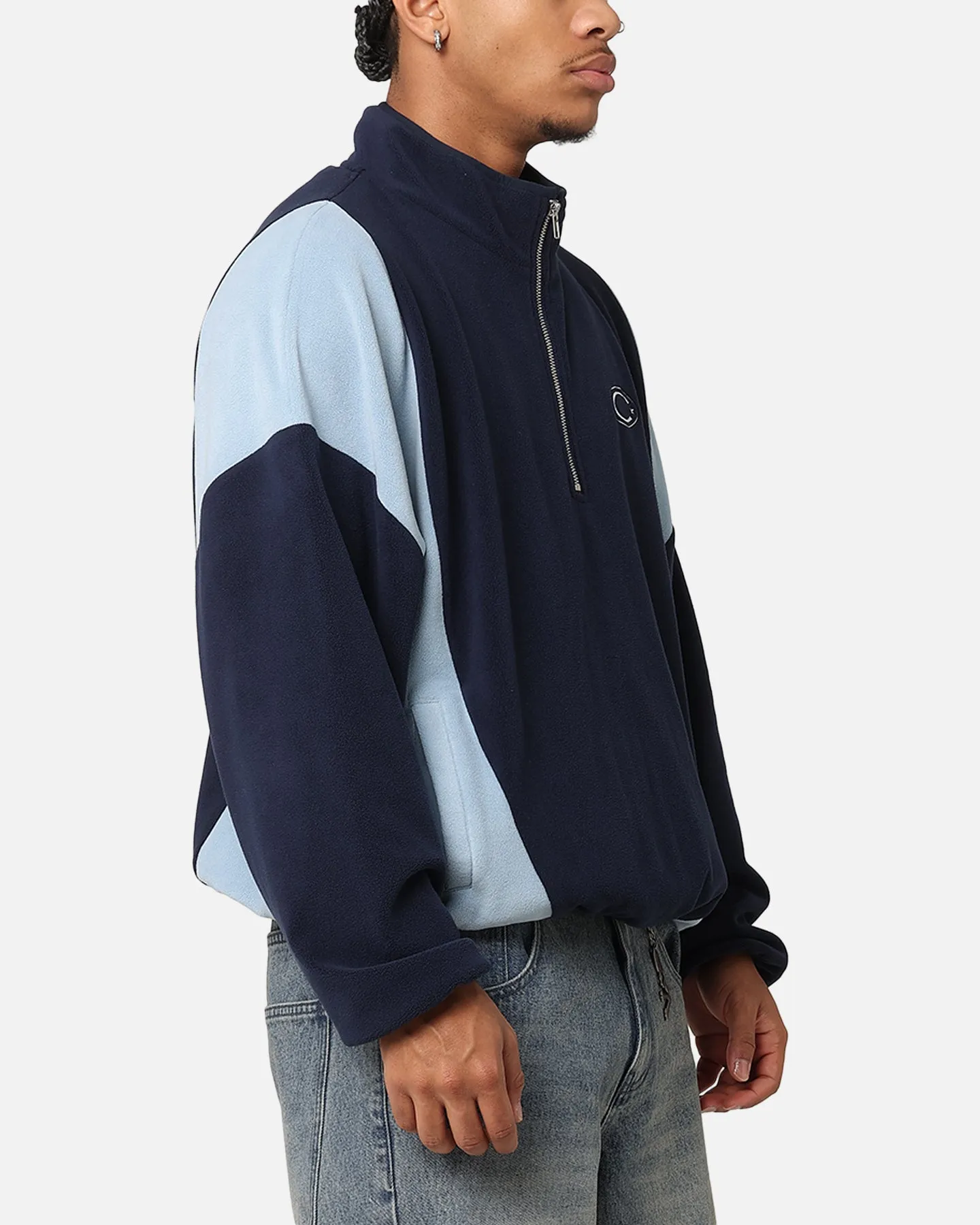 Carre C-Star Polarfleece Quarter Zip Crewneck Light Blue/Mul
