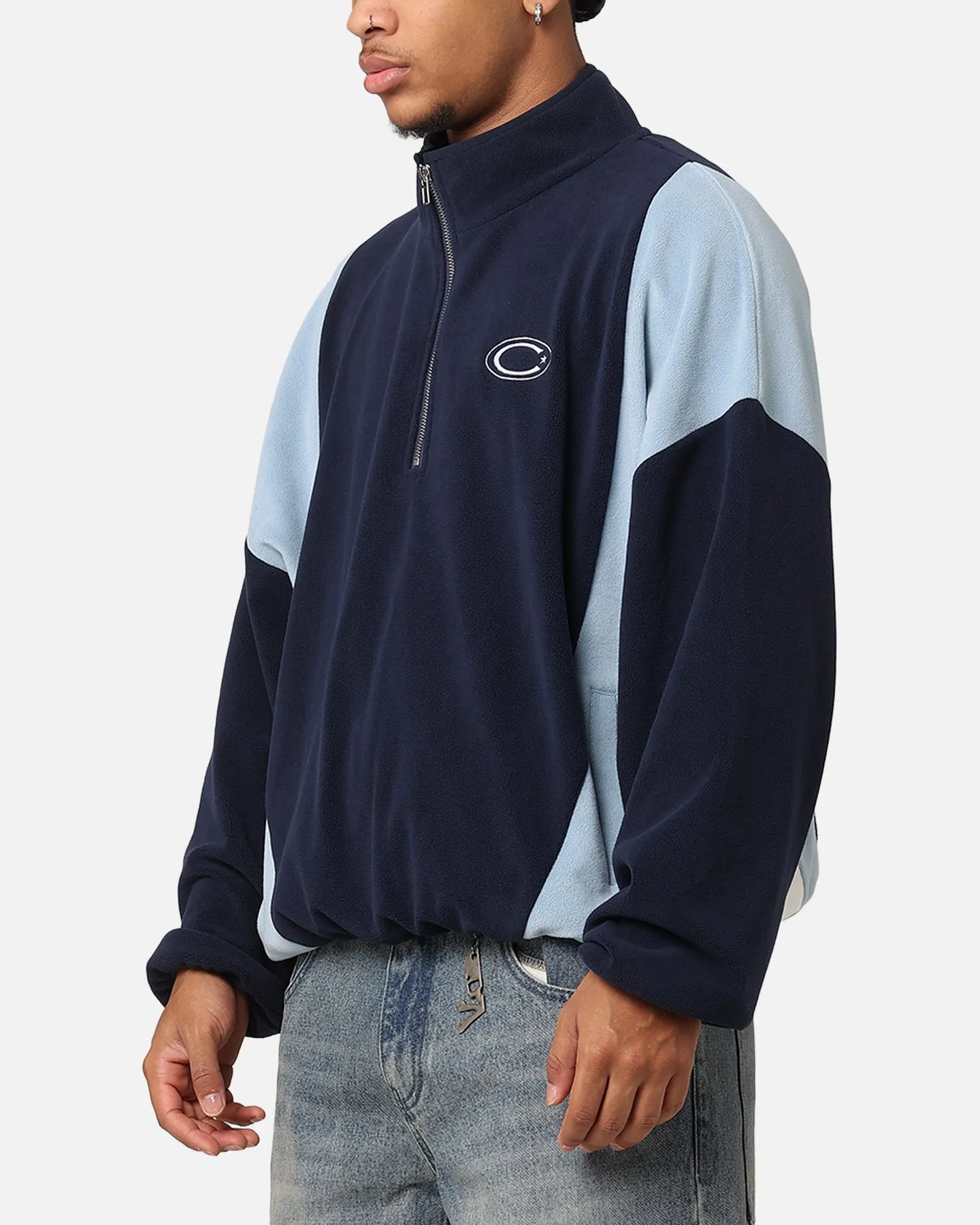 Carre C-Star Polarfleece Quarter Zip Crewneck Light Blue/Mul