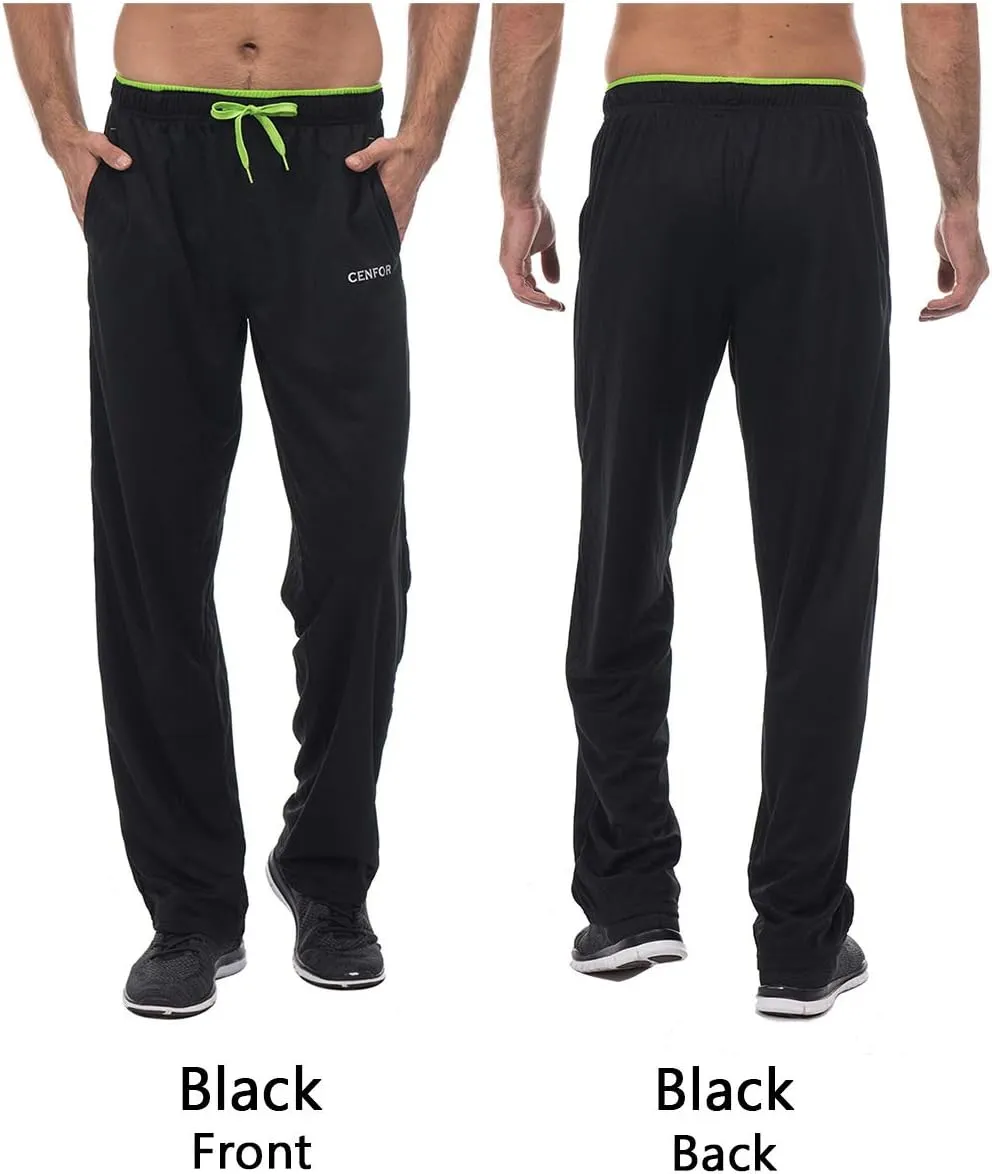 CENFOR Men's Sweatpants with Pockets Open Bottom Workout Pants, for Athletic, Jogging, Training, Casual