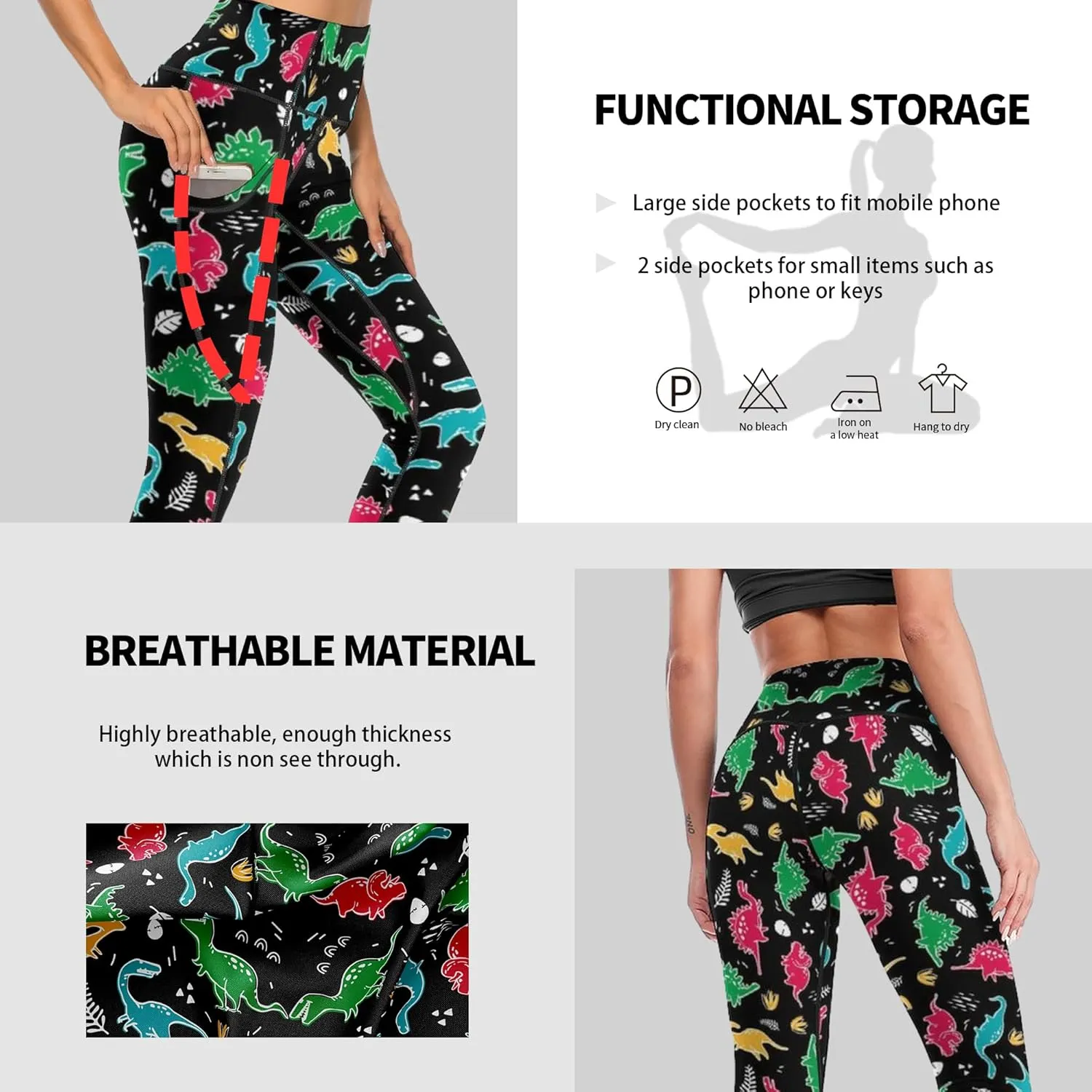 Cerburny High Waisted Exercise Yoga Pants with Pockets Workout Leggings for Women Running Pants