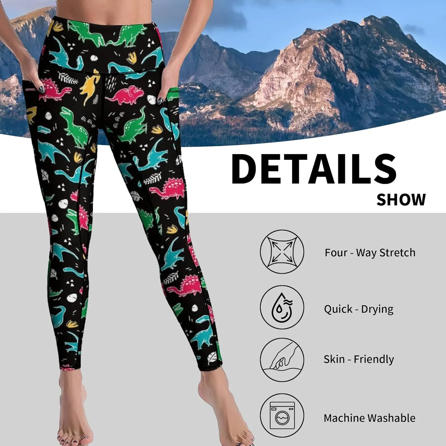Cerburny High Waisted Exercise Yoga Pants with Pockets Workout Leggings for Women Running Pants